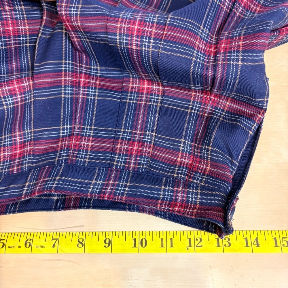 Forever 21 Navy and Red Plaid Skater Skirt - Picture 6 of 7